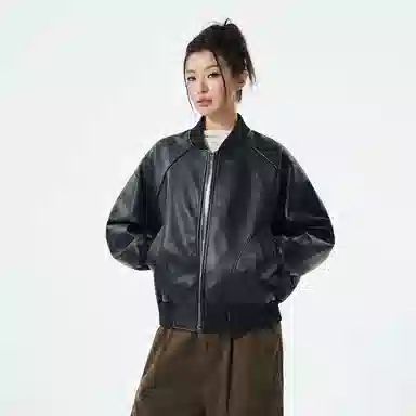 SNOW FLYING Pilot PU Leather Jacket