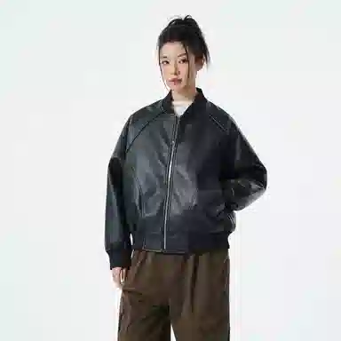 SNOW FLYING Pilot PU Leather Jacket