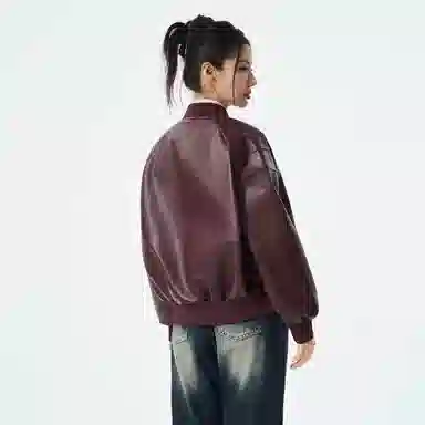 SNOW FLYING Pilot PU Leather Jacket