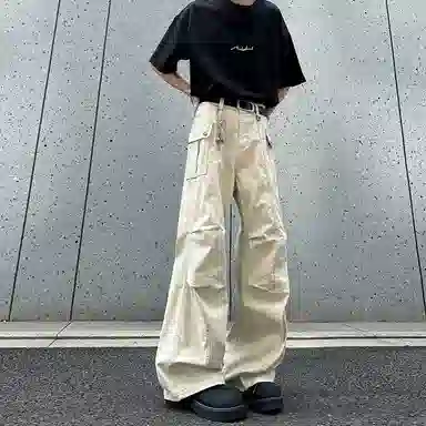 悍戈 美式高街复古轻奢小众工装裤 男女同款