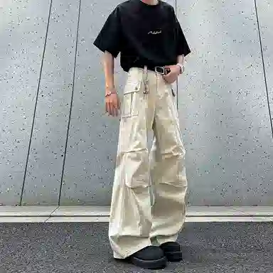 悍戈 美式高街复古轻奢小众工装裤 男女同款
