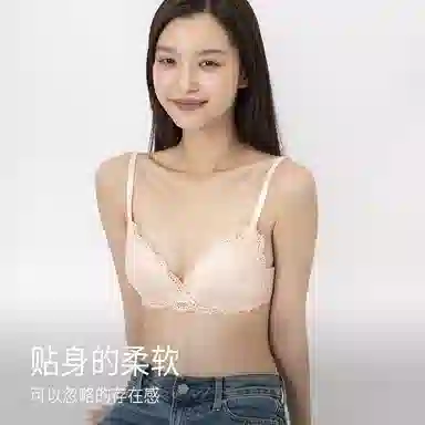 靴下物 法式蕾丝小胸聚拢无钢圈薄款文胸 女款