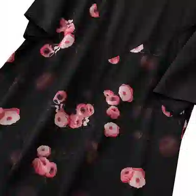 云妃秀 大码女装短袖连衣裙圆领印花时尚休闲宽松显瘦遮肉胖妹妹夏季 女款