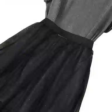 云妃秀 大码女装简约拼接上衣半身裙胖妹妹显瘦通勤夏季休闲套装 女款