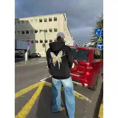 MUSCLETECH High Street Embroidered Butterfly Hoodie
