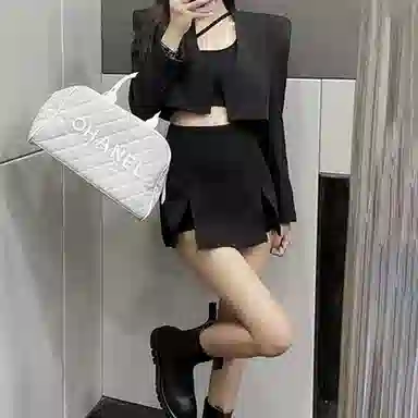 兰缪 性感辣妹包臀裙半身裙开叉大码高腰显瘦夏季休闲短裙 女款