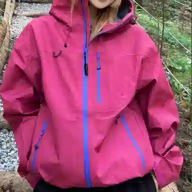 兰缪 防水防风耐磨透气登山徒步抽绳连帽潮流气质时尚户外百搭功能舒适夹克 女款