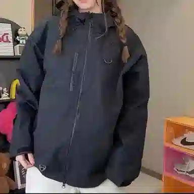 兰缪 防水防风透气耐磨登山徒步抽绳连帽潮流时尚气质户外功能舒适夹克 男女同款