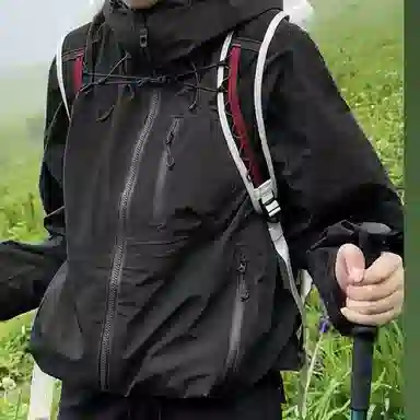 兰缪 防水防风透气耐磨登山徒步抽绳连帽潮流时尚气质户外功能舒适夹克 男女同款