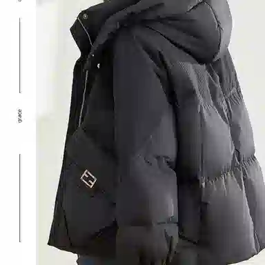 兰缪 韩系轻盈舒适小众设计拼接加厚感通勤休闲纯色简约保暖棉服 女款