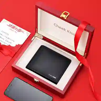 cheekkiss Short Business Wallet Black