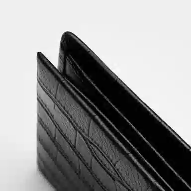 Cheekkiss Crocodile Leather Wallet Black