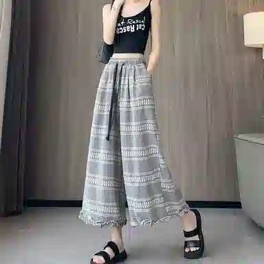 纤丝鸟 高腰合身适中阔腿休闲裤 女款