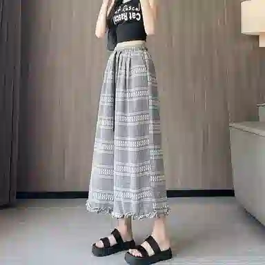 纤丝鸟 高腰合身适中阔腿休闲裤 女款