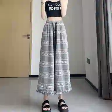 纤丝鸟 高腰合身适中阔腿休闲裤 女款