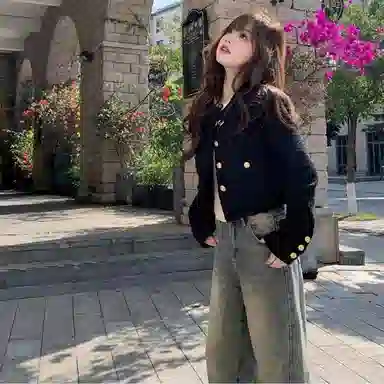 纤丝鸟 简约小个子穿搭短款上衣截短外套 女款