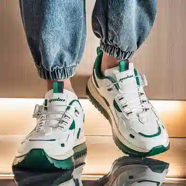 复古港风旋钮设计厚底增高时尚百搭户外运动日常通勤阿甘鞋 老爹鞋 男款