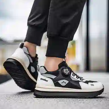 复古港风旋钮设计厚底增高时尚百搭户外运动日常通勤阿甘鞋 老爹鞋 男款