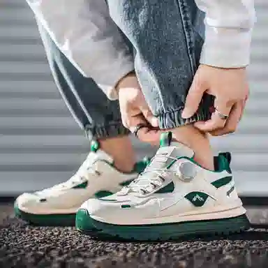 复古港风旋钮设计厚底增高时尚百搭户外运动日常通勤阿甘鞋 老爹鞋 男款