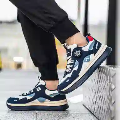 复古港风旋钮设计厚底增高时尚百搭户外运动日常通勤阿甘鞋 老爹鞋 男款