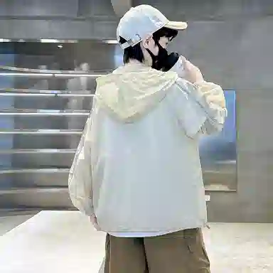 棉基因防晒服 洋气宽松连帽长袖 中小童