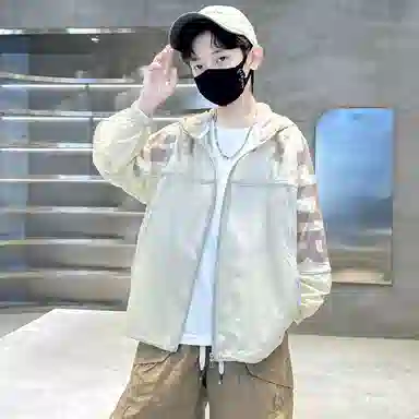 棉基因防晒服 洋气宽松连帽长袖 中小童