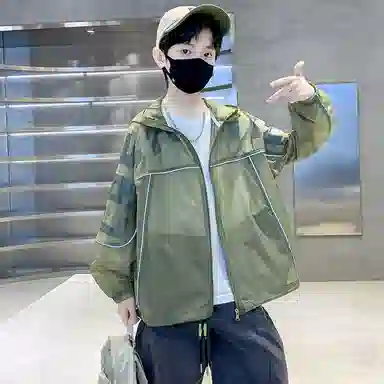 棉基因防晒服 洋气宽松连帽长袖 中小童