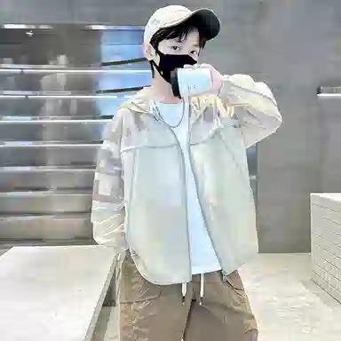 棉基因防晒服 洋气宽松连帽长袖 中小童