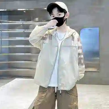 棉基因防晒服 洋气宽松连帽长袖 中小童