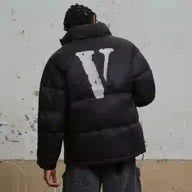 VLONE Classic Logo Down Jacket Black Silver
