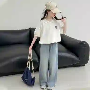 木木屋休闲运动套装 舒适轻盈柔软透气 米白色 儿童款