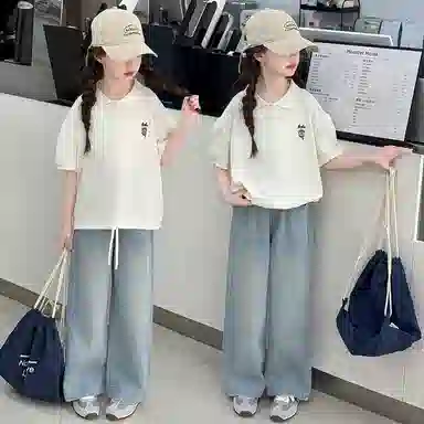 木木屋休闲运动套装 舒适轻盈柔软透气 米白色 儿童款