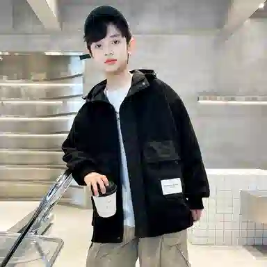 木木屋夹克外套 舒适亲肤连帽拉链 儿童款