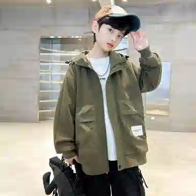 木木屋夹克外套 舒适亲肤连帽拉链 儿童款