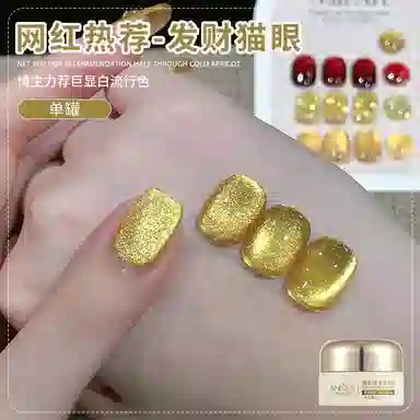 恩妮诗 恭喜发财猫眼指甲油胶 网红爆款香槟金色猫眼美甲店专用