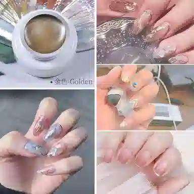 恩妮诗 美甲金属彩绘胶日式灌装金色 银色勾线拉线胶包边镜面甲油胶