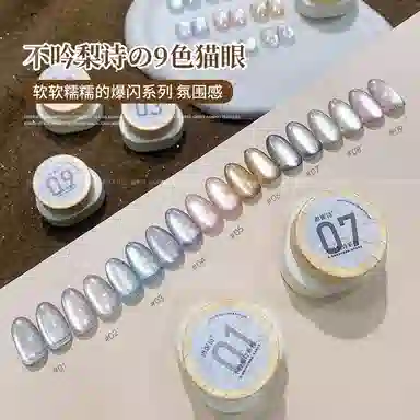 恩妮诗 不吟梨诗系列猫眼指甲油胶 新款光感爆闪猫眼小套装批发