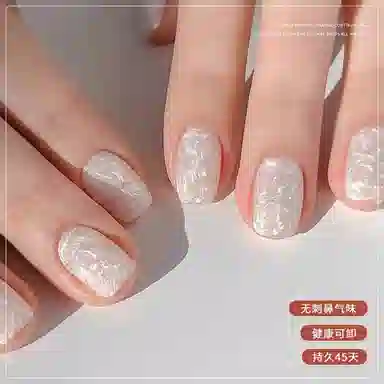 恩妮诗 珍珠贝母螺纹甲油胶 新款网红极光螺纹贝壳胶美甲店专用