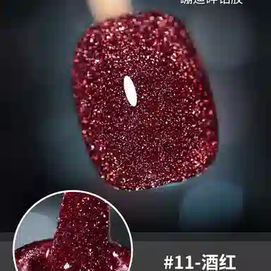 恩妮诗 蹦迪碎钻甲油胶 爆款反光璀璨碎钻光疗胶美甲店