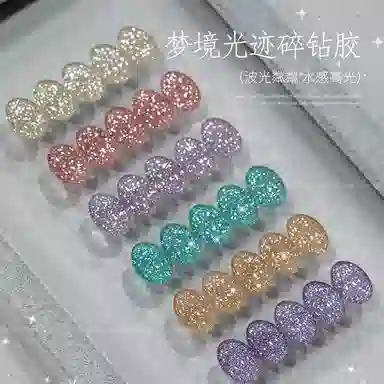 恩妮诗 梦境光迹碎钻指甲油胶夏季 新款爆闪反光璀璨糖果碎钻美甲胶