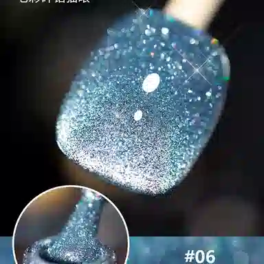 恩妮诗 镭射猫眼指甲油胶蹦迪爆闪碎钻晶石猫