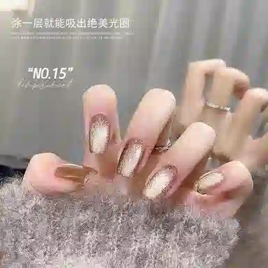 恩妮诗 白月光陶瓷猫眼指甲油胶 新款瓷白玻璃珠高密度晶石猫眼