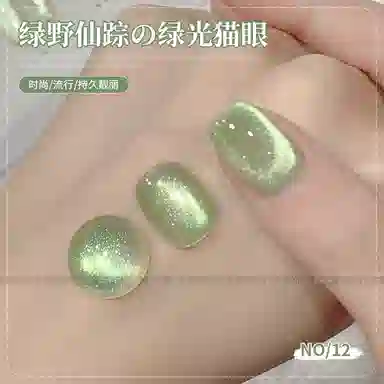 恩妮诗 绿野仙踪猫眼指甲油胶 新款绿光高密度玻璃珠猫眼套装