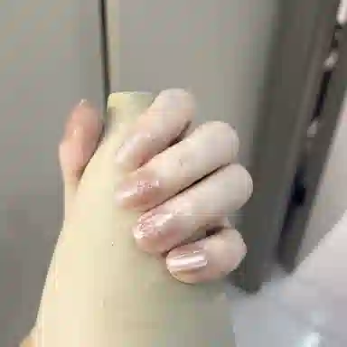 嘉比兔 美甲贴片 可爱猫咪爪可拆卸  短梯纯色裸色 亮片