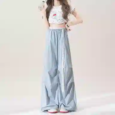 SRCG Vintage Lace Splice Quick-Dry Cargo Pants