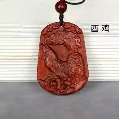 工匠一族 手工雕刻十二生肖木质平安无事牌 吉祥纳福#好运 檀木 项链 男女同款情侣款