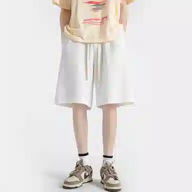 海尔斯 美式高街纯色舒适中腰系带百搭宽松休闲短裤 男款