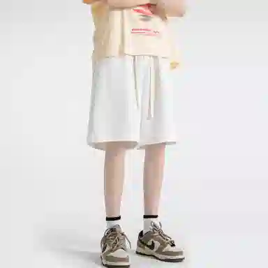 海尔斯 美式高街纯色舒适中腰系带百搭宽松休闲短裤 男款