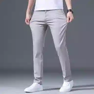 海尔斯 薄款纯色弹力修身舒适简约百搭休闲裤 男款