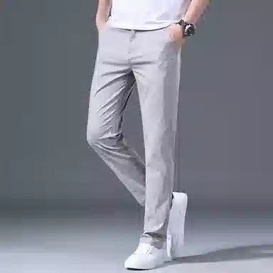 海尔斯 薄款纯色弹力修身舒适简约百搭休闲裤 男款